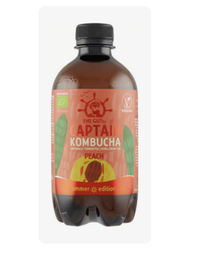 Kombucha v plastové lahvi