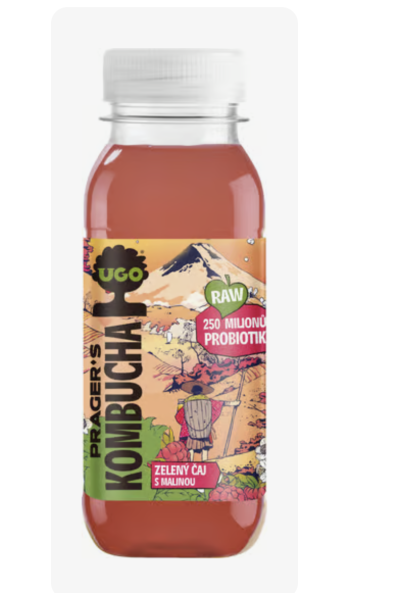 Kombucha v plastové lahvi