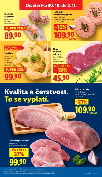Akční leták týdne Lidl s platností od 30. 10.