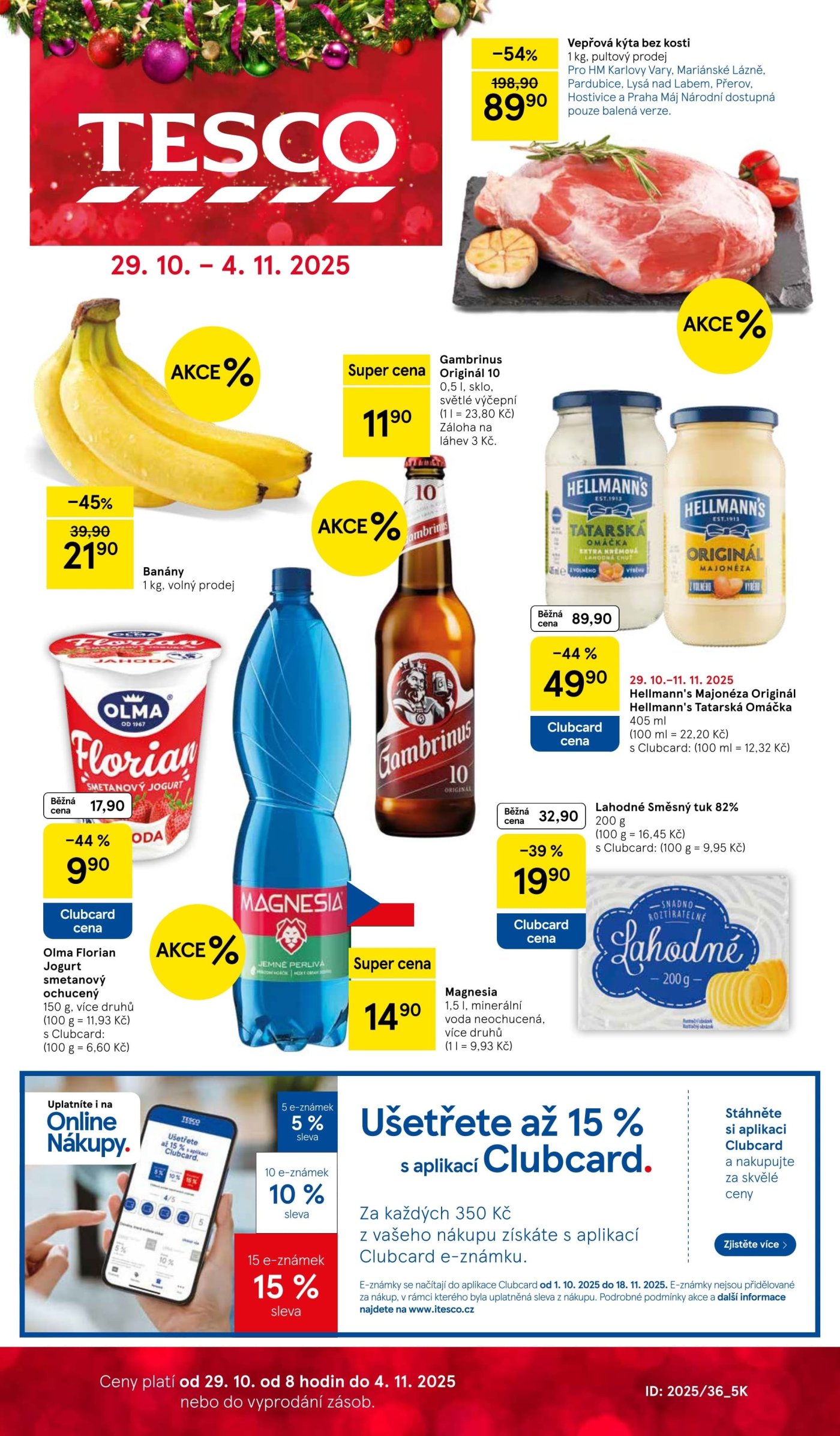 Akční leták týdne Tesco s platností od 29. 10.