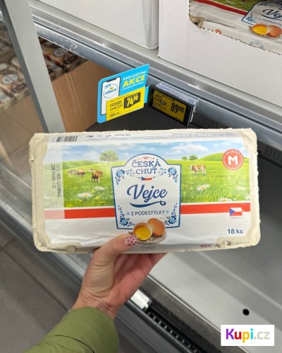 V Albertu mají tento týden v akční nabídce 18 ks vajec za 74,90 Kč