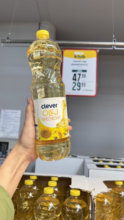 Slunečnicový olej Clever 1 l za 29,90 Kč