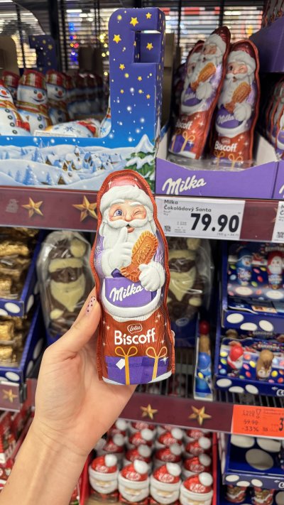 Čokoládový Santa Milka Biscoff za 79,90 Kč
