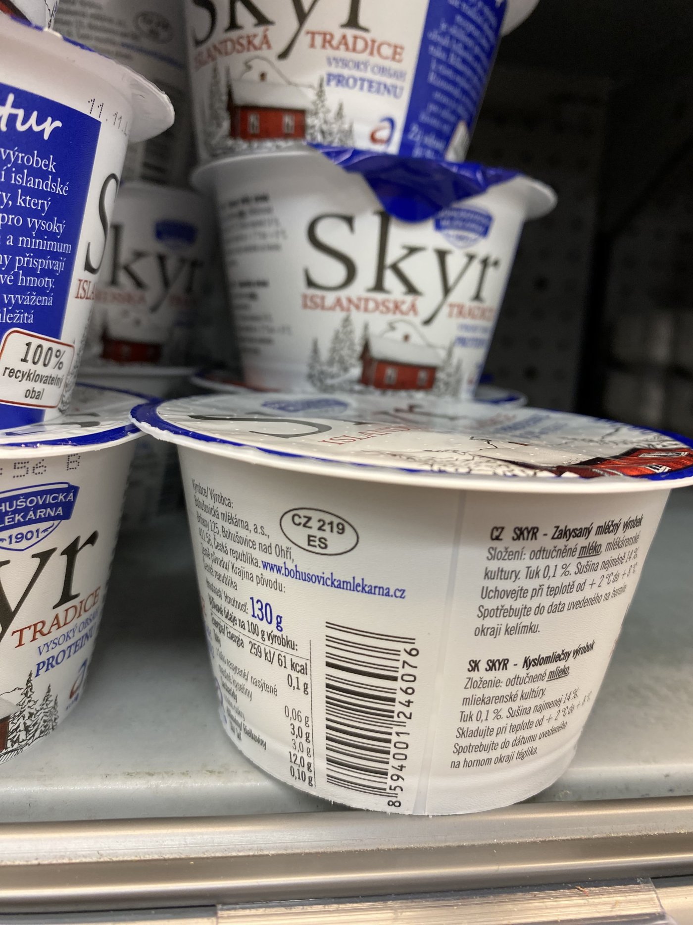 Skyr v supermarketu