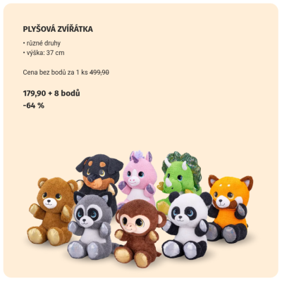 Věrnostní kampaň Globus: plyšová zvířátka