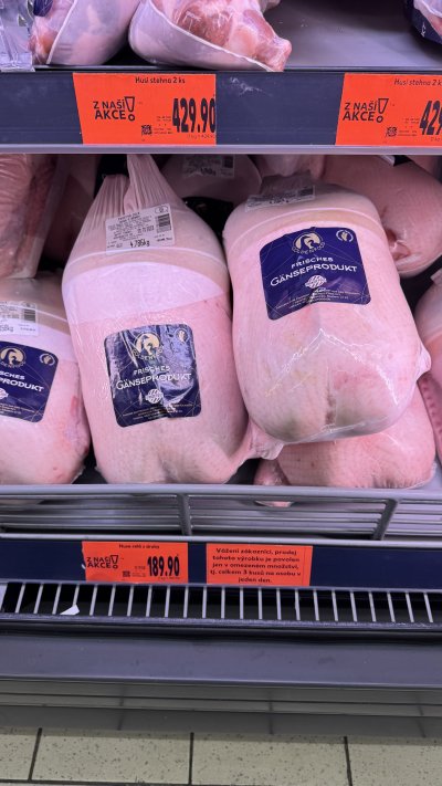 Husa chlazená 1 kg vyjde v Kauflandu za 189,90 Kč