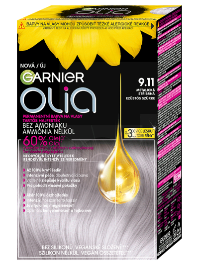 Permanentní barva na vlasy Garnier OLIA - odstín 9.11 Metalická stříbrná
