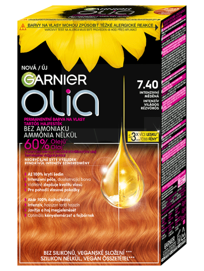 Permanentní barva na vlasy Garnier OLIA - odstín 7.40 Intenzivní měděná