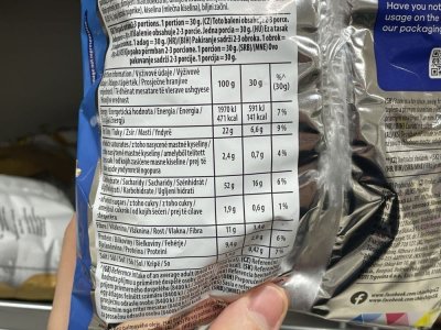 Etiketa na balení popcornu