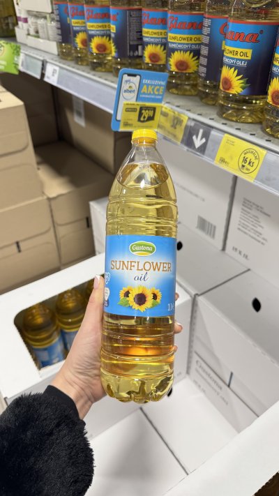 Slunečnicový olej Gustona 1 l za 29,90 Kč s aplikací