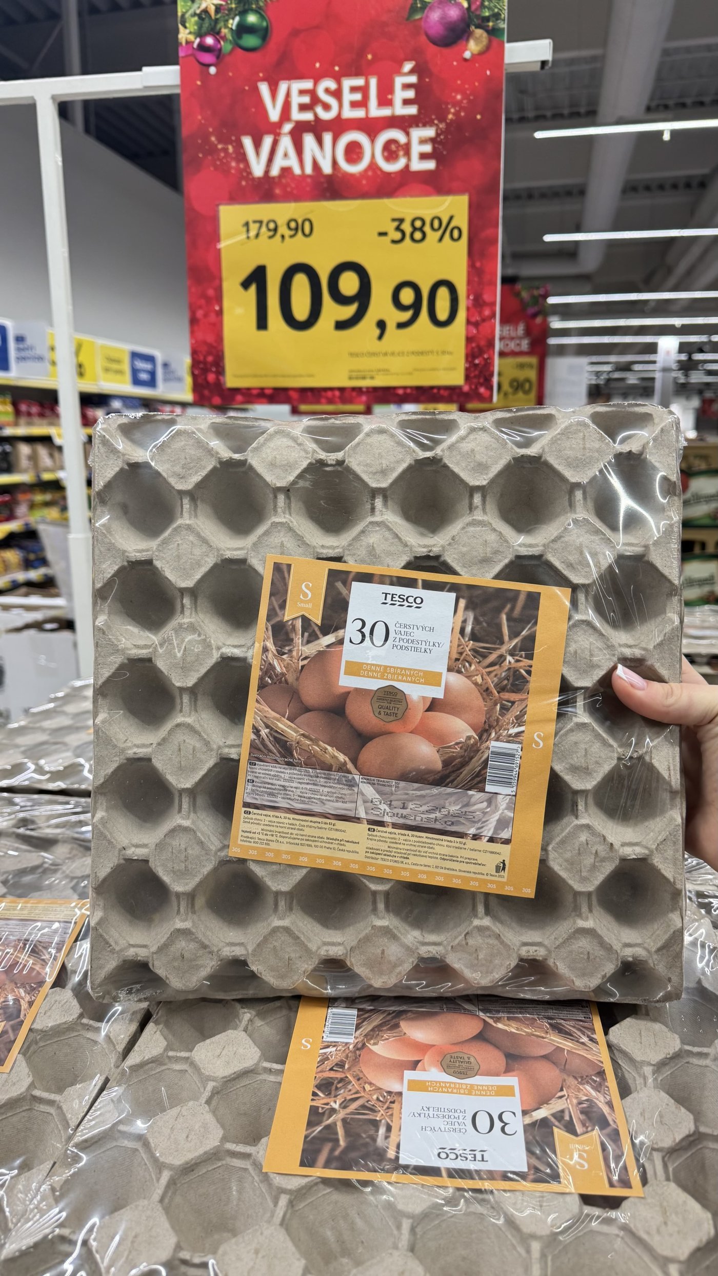 Plato vajec velikosti S 30 ks za 109,90 Kč