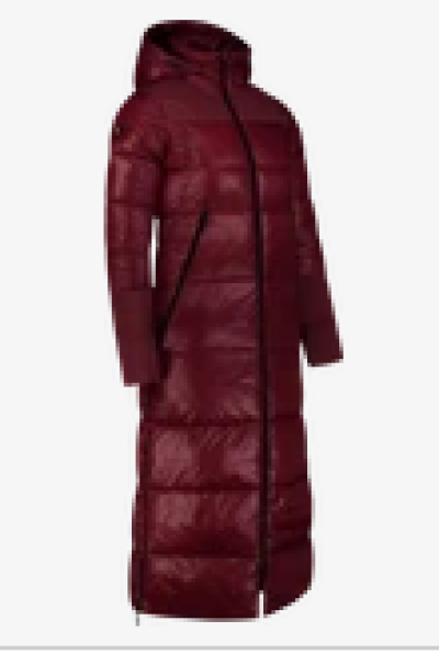 Vínový dámský zimní kabát