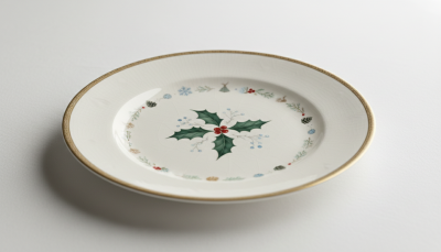 Porcelánový talíř se zimním motivem