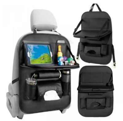 Černý závěsný organizér na zadní část předního sedadla