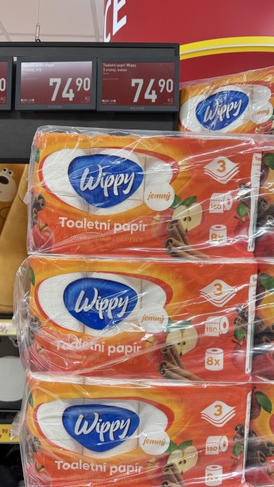 Wippy toaletní papír s vůní skořice a jablka za 39,90 Kč