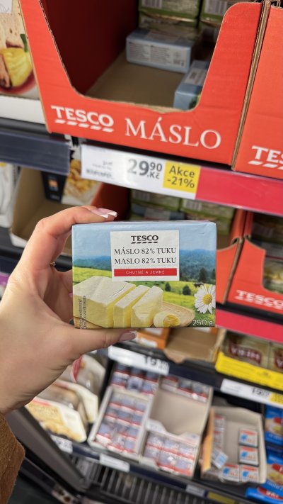 Máslo Tesco 250 g za 29,90 Kč