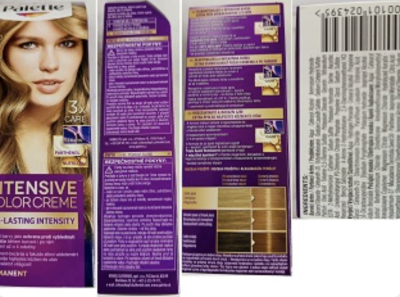 Produktový obal barvy na vlasy vyfocený ze všech stran