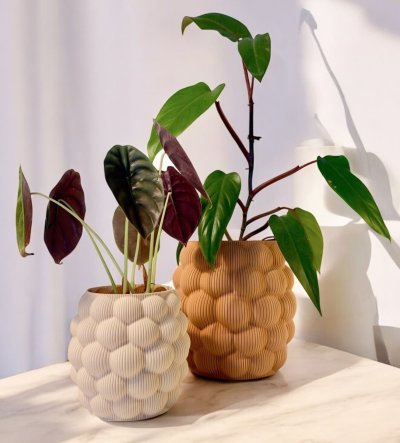 Dva 3D tištěné květináče