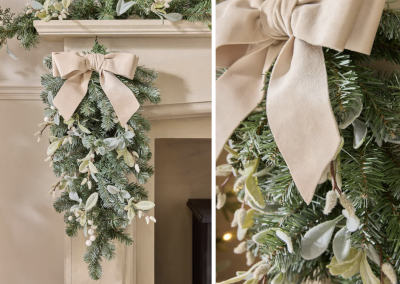 Vánoční mašle s větvičkami