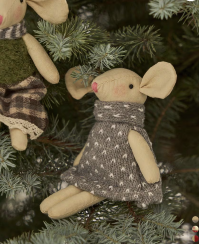 Plyšová ozdoba na strom v podobě myši