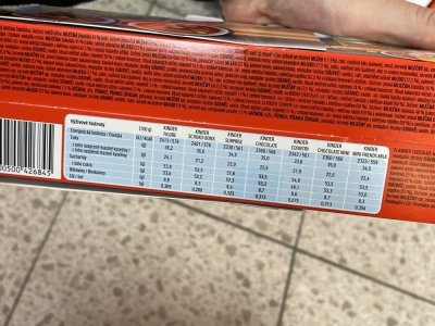 Zadní strana obalu adventního kalendáře