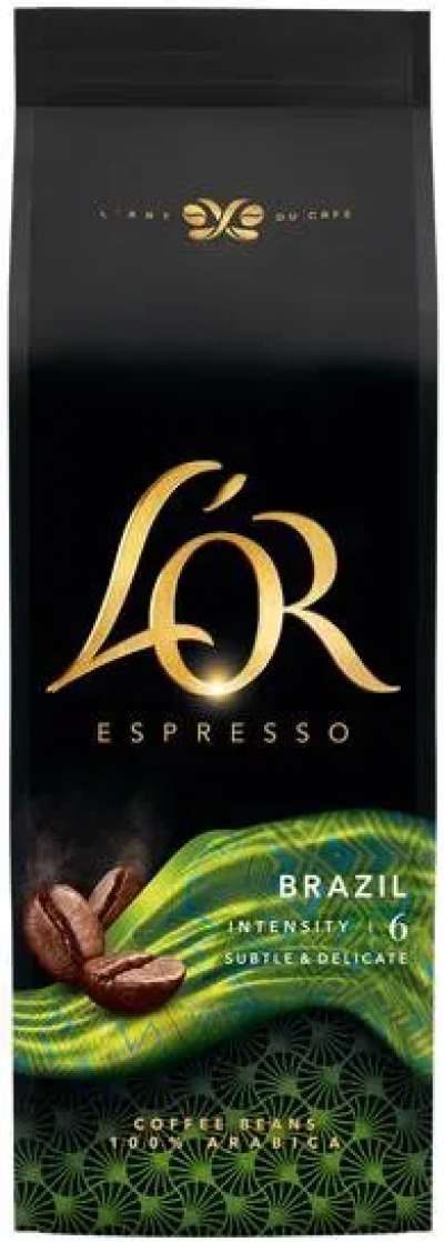 Espresso Brazil Lor v produktovém obalu