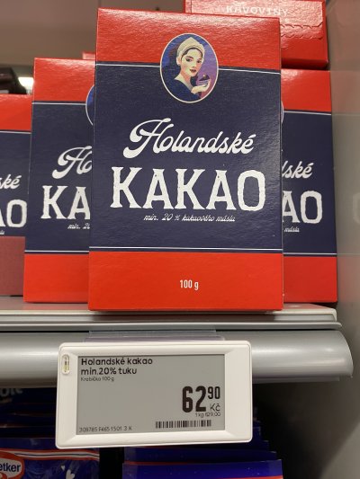 Holandské kakao v produktovém obalu