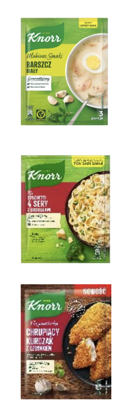 Instantní polévka Knorr v produktovém sáčku