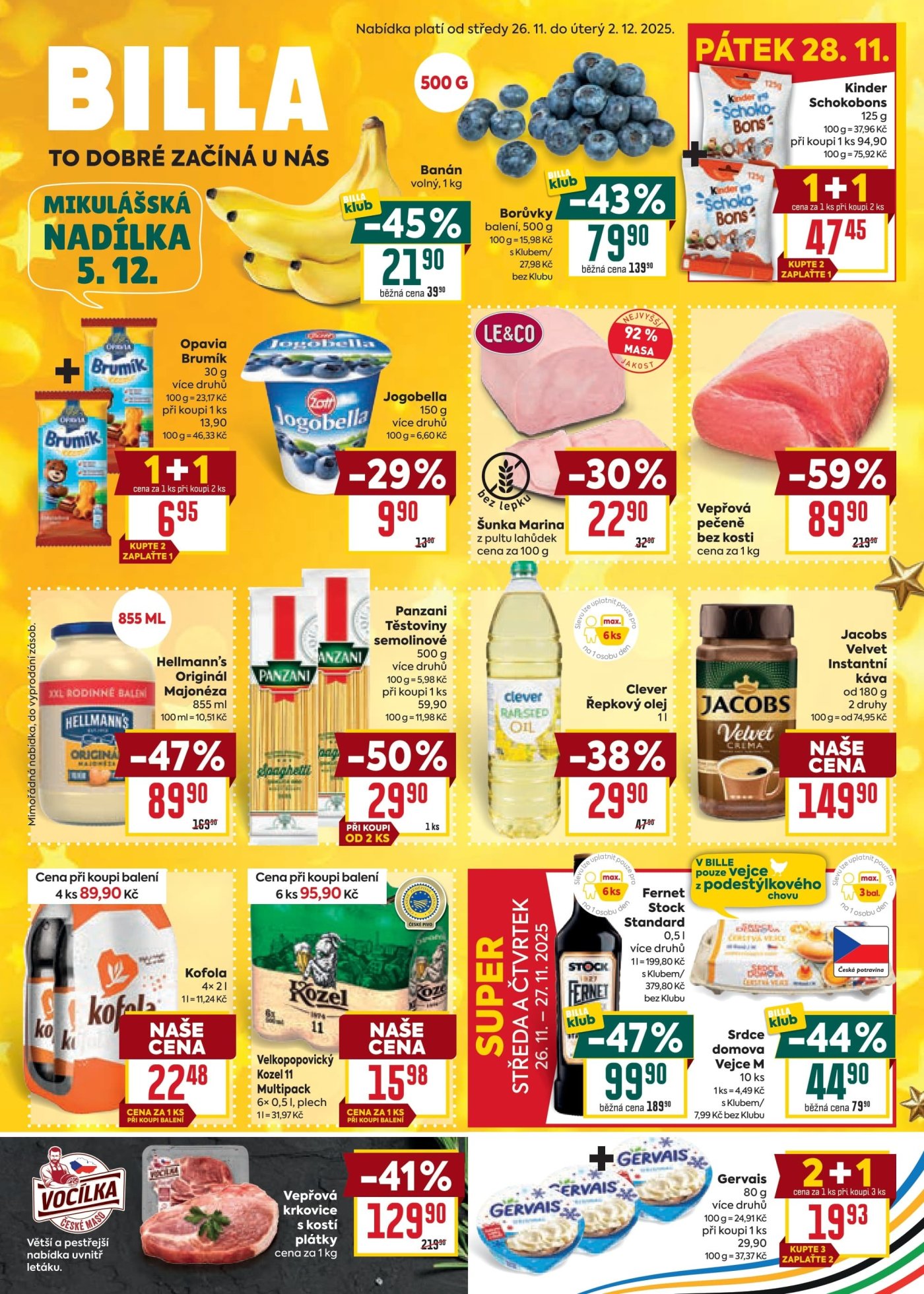 Akční leták týdne BILLA s platností od 26. 11.