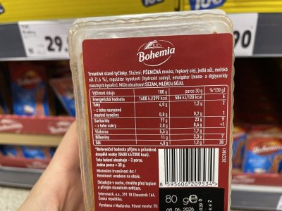 Zadní strana obalu tyčinek