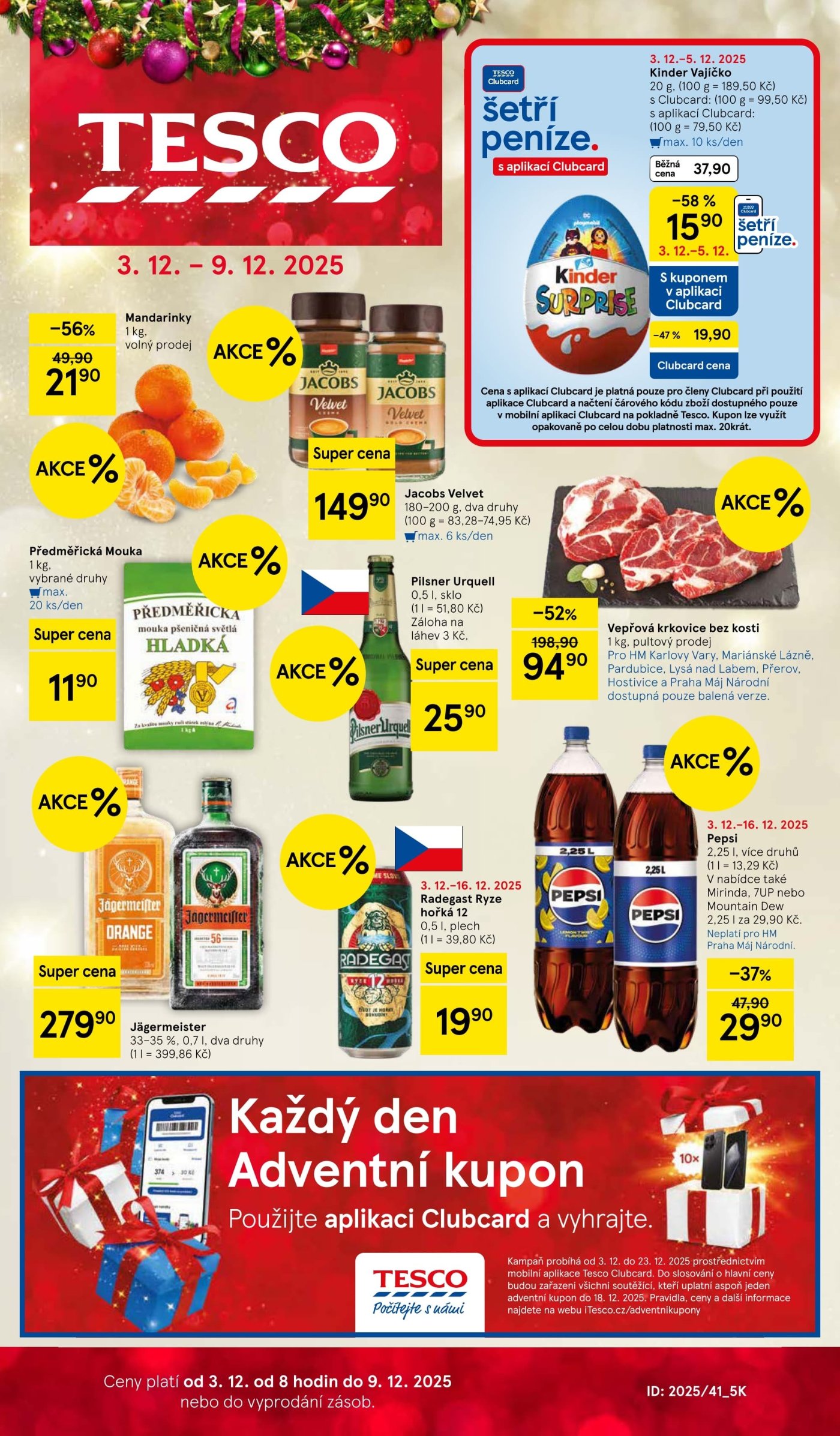 Akční leták týdne Tesco s platností od 3. 12.