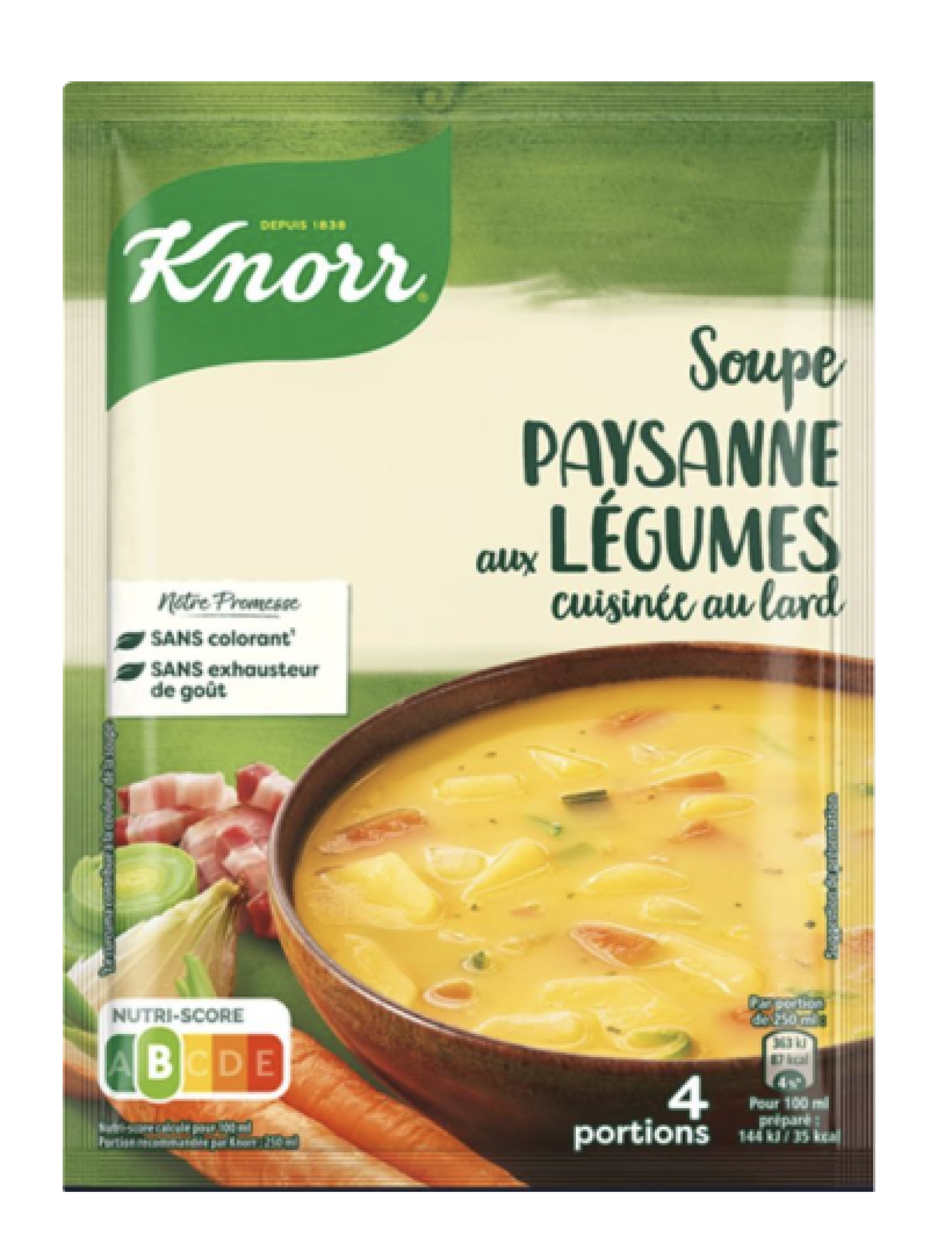 Instantní polévka Knorr v produktovém sáčku