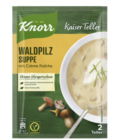 Instantní polévka Knorr v produktovém sáčku