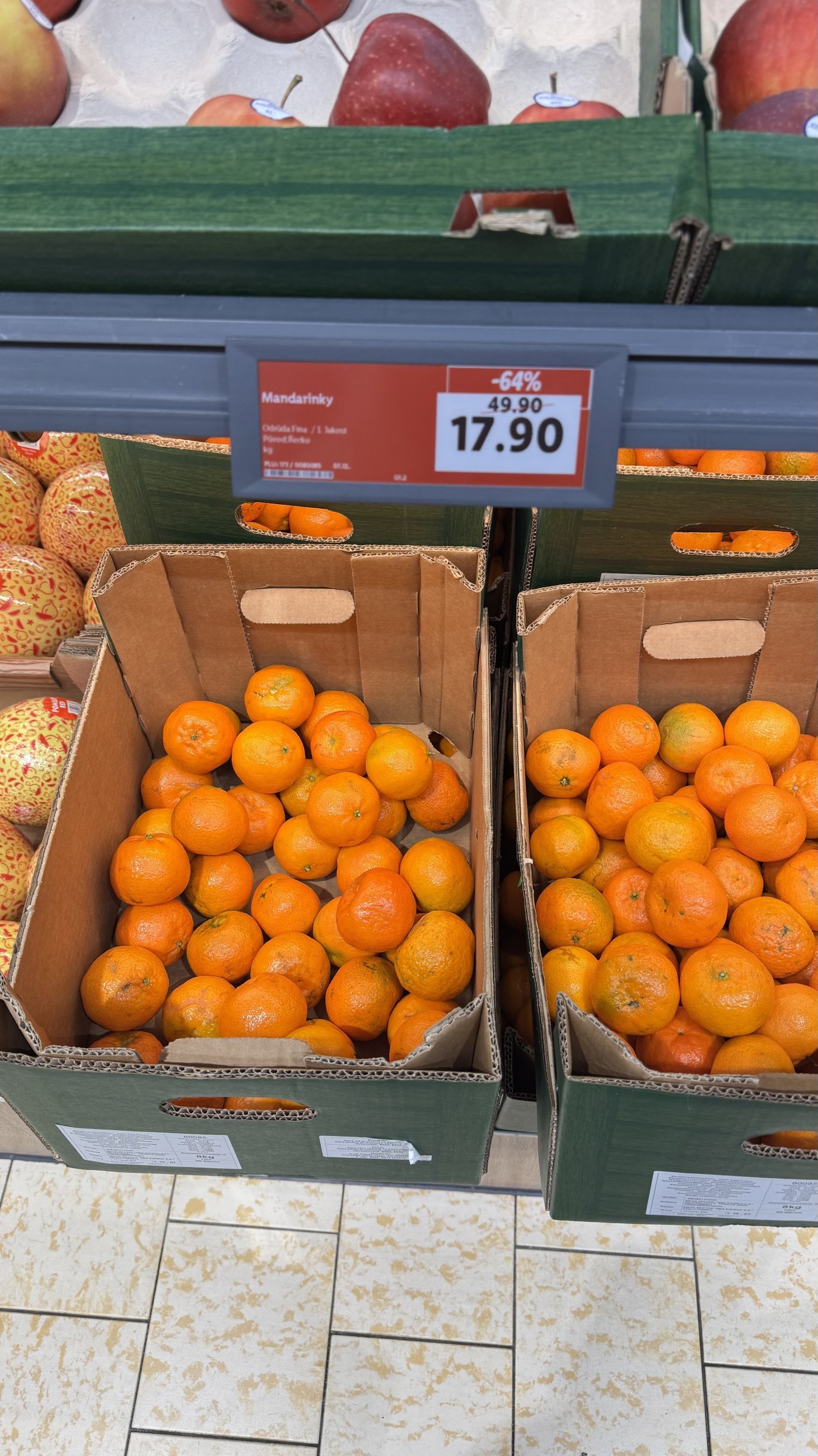 Mandarinky 1 kg za 17,90 Kč