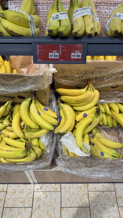 Banány 1 kg za 17,90 Kč