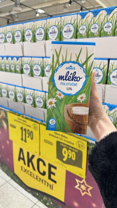 Trvanlivé mléko Albert za 9,90 Kč