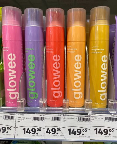 Ochucené zubní pasty Glowee