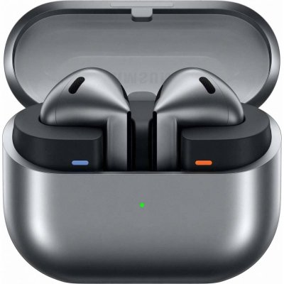 Šedá bezdrátová sluchátka a nabíjecí pouzdro Samsung Galaxy Buds3 SM-R53