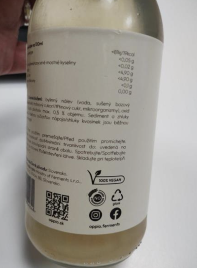 Nápoj Oppio origins bezový květ