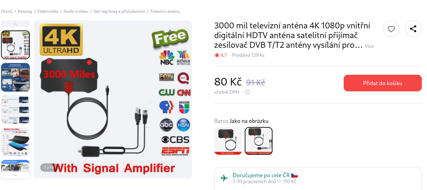 Podvodná satelitní anténa na e-shopu