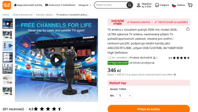 Podvodná satelitní anténa na e-shopu