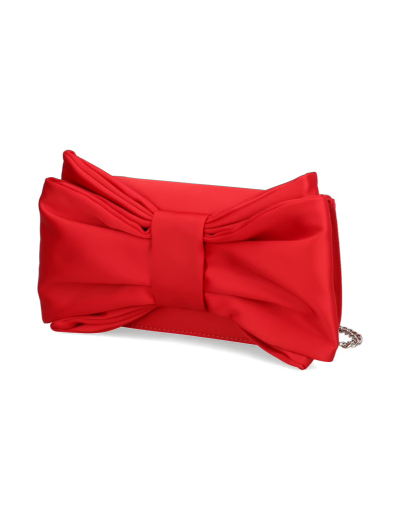 Červené dámské psaníčko s mašlí