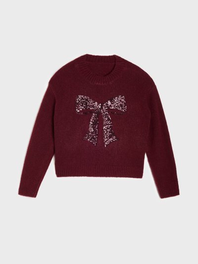 Dámský svetr s mašlí