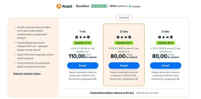 Předplatné Avast