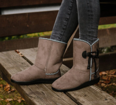 Hnědé dámské válenky s ovčí vlnou