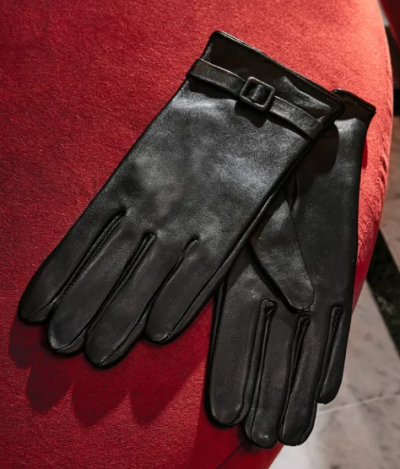 Černé dámské kožené rukavice