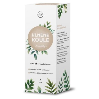 Vlněné koule do sušičky v produktovém obalu