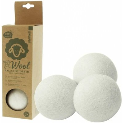 Vlněné koule do sušičky spolu s produktovým obalem
