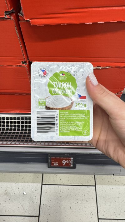 Odtučněný tvaroh Karlova Koruna 250 g za 9,90 Kč