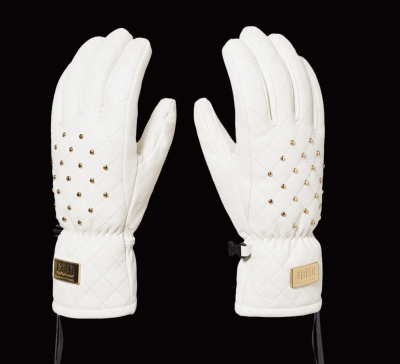 Bílé lyžařské rukavice